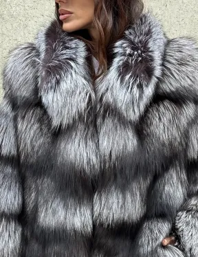 Шуба из чернобурки воротник стойка - фото 12