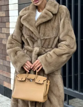 Женская длинная норковая шуба Pastel - фото 2