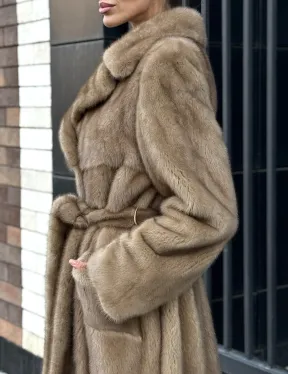 Женская длинная норковая шуба Pastel - фото 3