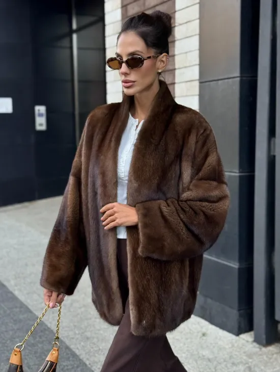 Модная шуба из норки 2025 - фото 6