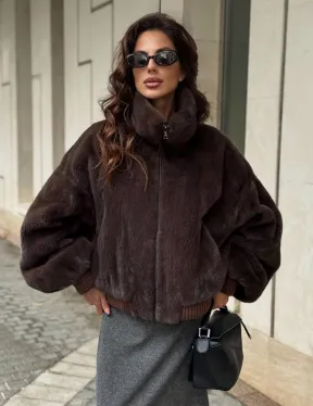 Норковая шуба - бомбер - фото 0