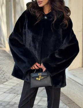 Шуба куртка из норки - черная - фото 1