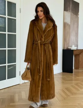 Шуба норковая золотая - фото 0