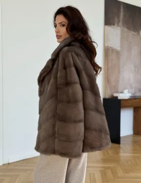 Шуба сasual art из меха норки lavender - фото 6