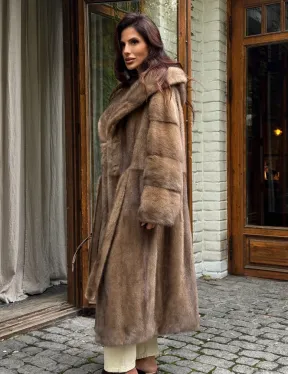 Шуба норковая с капюшоном - цвет пастель - фото 5