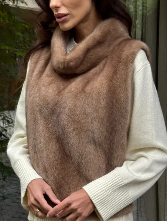 Манишка меховая из норки - фото 1