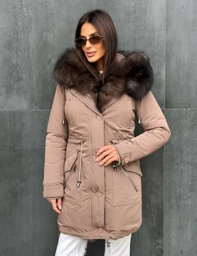 Пуховик с капюшоном - финский песец - фото 4