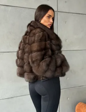 Короткая шуба из баргузинского соболя - фото 10