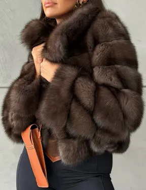 Короткая шуба из баргузинского соболя - фото 1