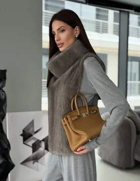 Манишка норковая серая - фото 20