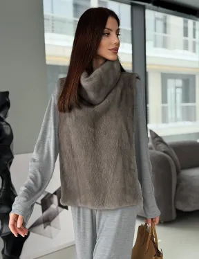 Манишка норковая серая - фото 18