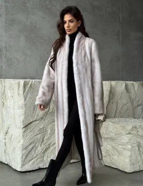 Светлая шуба из натуральной скандинавской норки - фото 11