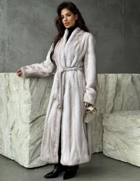 Светлая шуба из натуральной скандинавской норки - фото 7