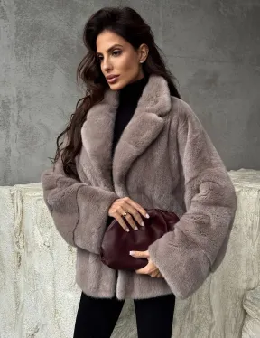 Короткая женская норковая шуба - фото 8