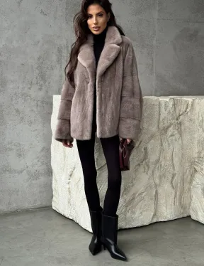 Короткая женская норковая шуба - фото 4