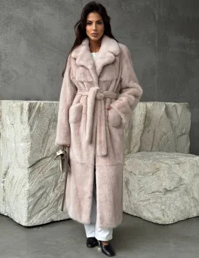 Светлая классическая норковая шуба - фото 8