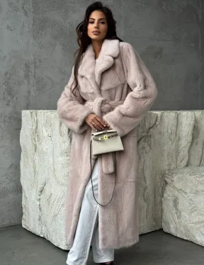 Светлая классическая норковая шуба - фото 9