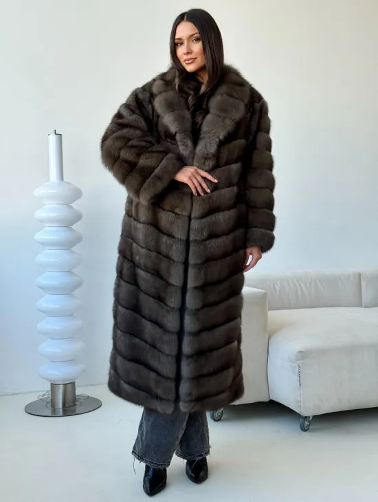 Длинная шуба из соболя - фото 7