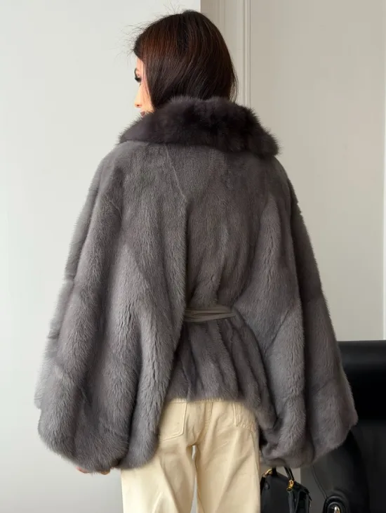 Короткий норковый полушубок - летучка - фото 4