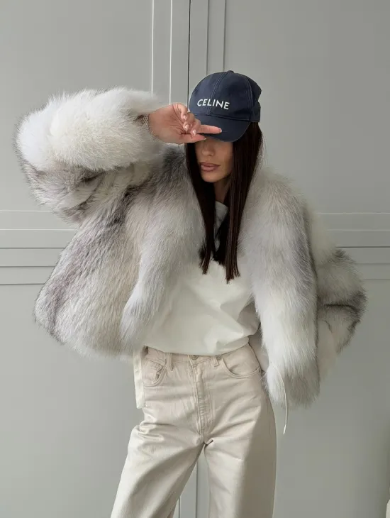 Шуба кроп-топ из лисы finnish cross fox - фото 16