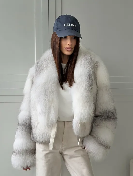 Шуба кроп-топ из лисы finnish cross fox - фото 12