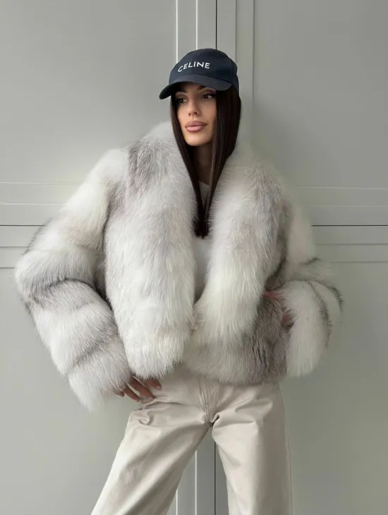 Шуба кроп-топ из лисы finnish cross fox - фото 14