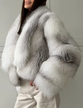 Шуба кроп-топ из лисы finnish cross fox - фото 1