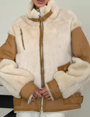 Комбинированная дубленка из норки и овчины - фото 1