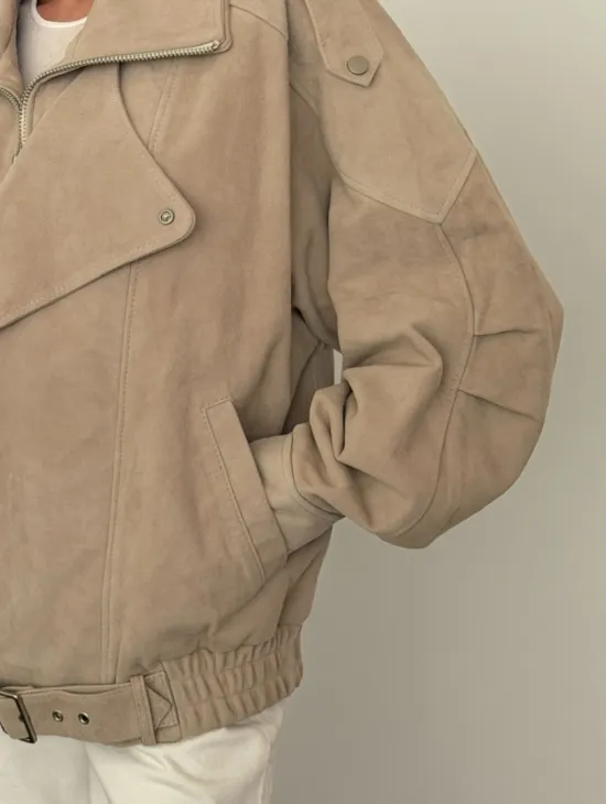 Современная куртка из замшевой кожи - фото 4