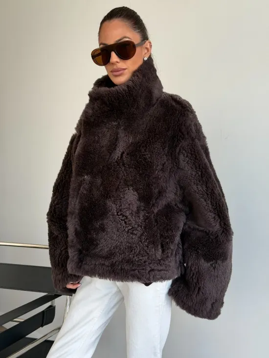 Женская двухсторонняя дубленка - фото 5