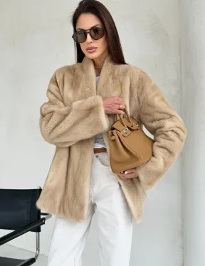 Жакет из натурального меха норки - Palomino - фото 8