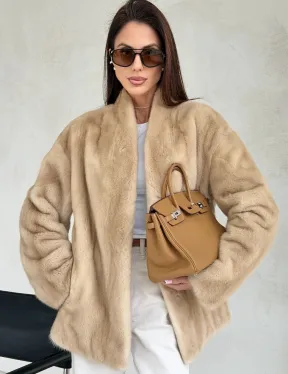 Жакет из натурального меха норки - Palomino - фото 6