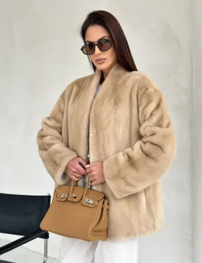 Жакет из натурального меха норки - Palomino - фото 12