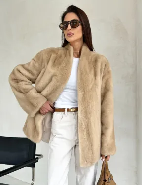 Жакет из натурального меха норки - Palomino - фото 10