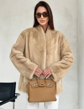 Жакет из натурального меха норки - Palomino - фото 0