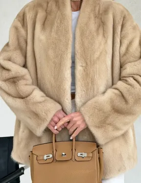 Жакет из натурального меха норки - Palomino - фото 1