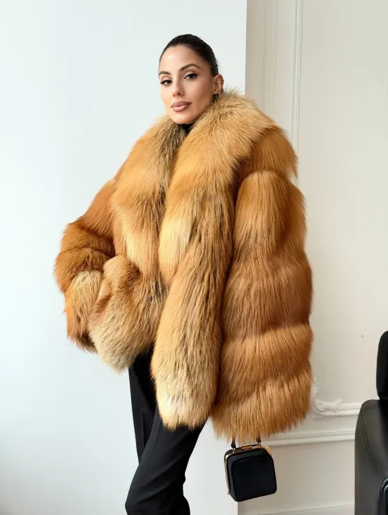 Шуба из лисы огневки - фото 7
