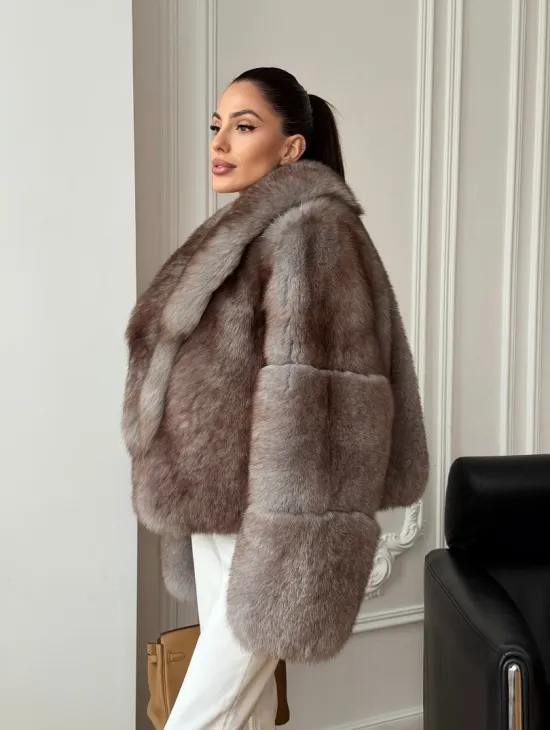 Короткая шуба из финского песца - фото 11