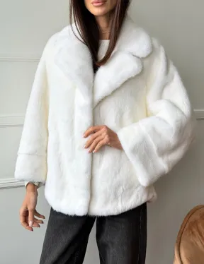 Белая шуба из скандинавской норки - фото 6