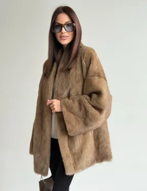 Шуба из аукционного меха норки - пастель - фото 8