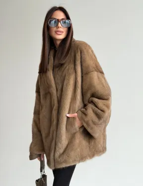 Шуба из аукционного меха норки - пастель - фото 11