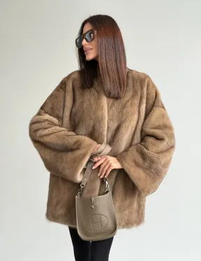 Шуба из аукционного меха норки - пастель - фото 14