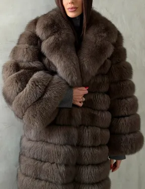 Шуба из песца под соболь - английский воротник - фото 2