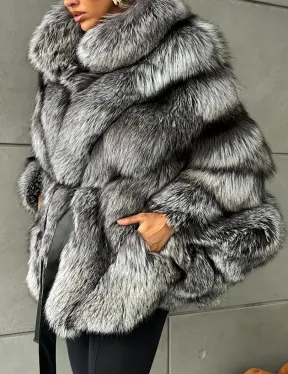 Шуба из чернобурой лисы 