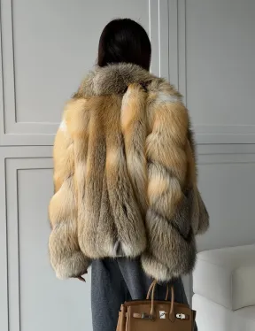 Женская шуба из лисьего меха Golden Edged Fox - фото 10