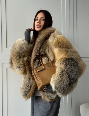 Женская шуба из лисьего меха Golden Edged Fox - фото 17