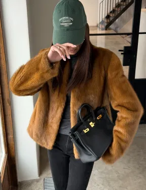 Меховой жакет из золотой норки - фото 7