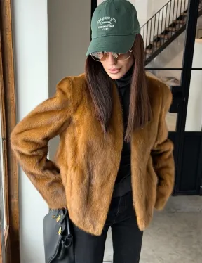 Меховой жакет из золотой норки - фото 6
