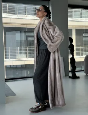 Натуральная шуба из меха норки - воротник шаль - фото 13