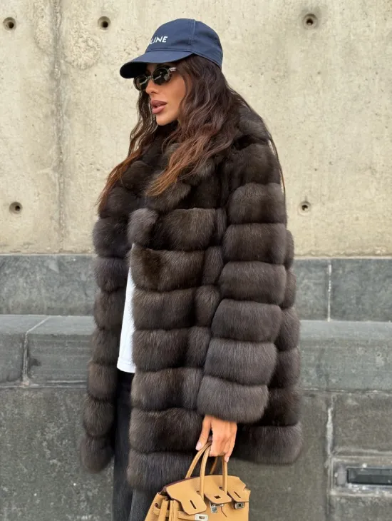 Шуба из меха баргузинского соболя - седина 2 - фото 11